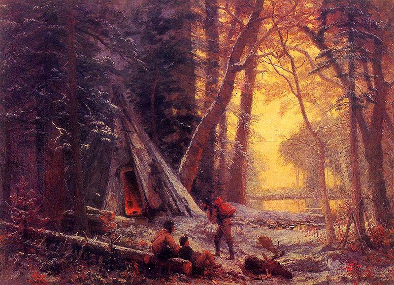 Albert Bierstadt Moose Hunters' Camp, Nova Scotia oil painting image